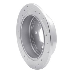 Chevrolet Spark EV Brake Rotor (1) - Rear Right - R1 Concepts - Drilled & Slotted - Silver - `14-`16